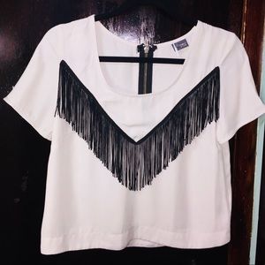 NWOT white fringe CROP TOP Urban Outfitters NEW